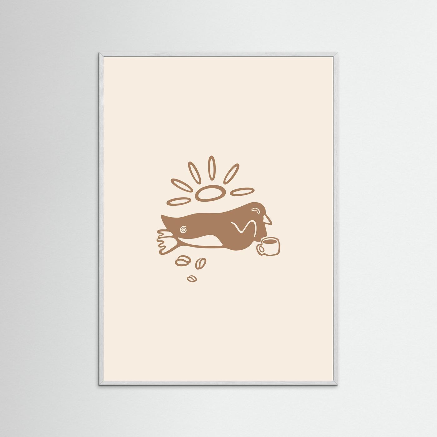 Relaxed Coffee Pinguin Poster