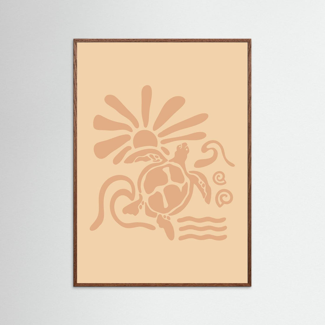 Surf Turtle Sun Poster