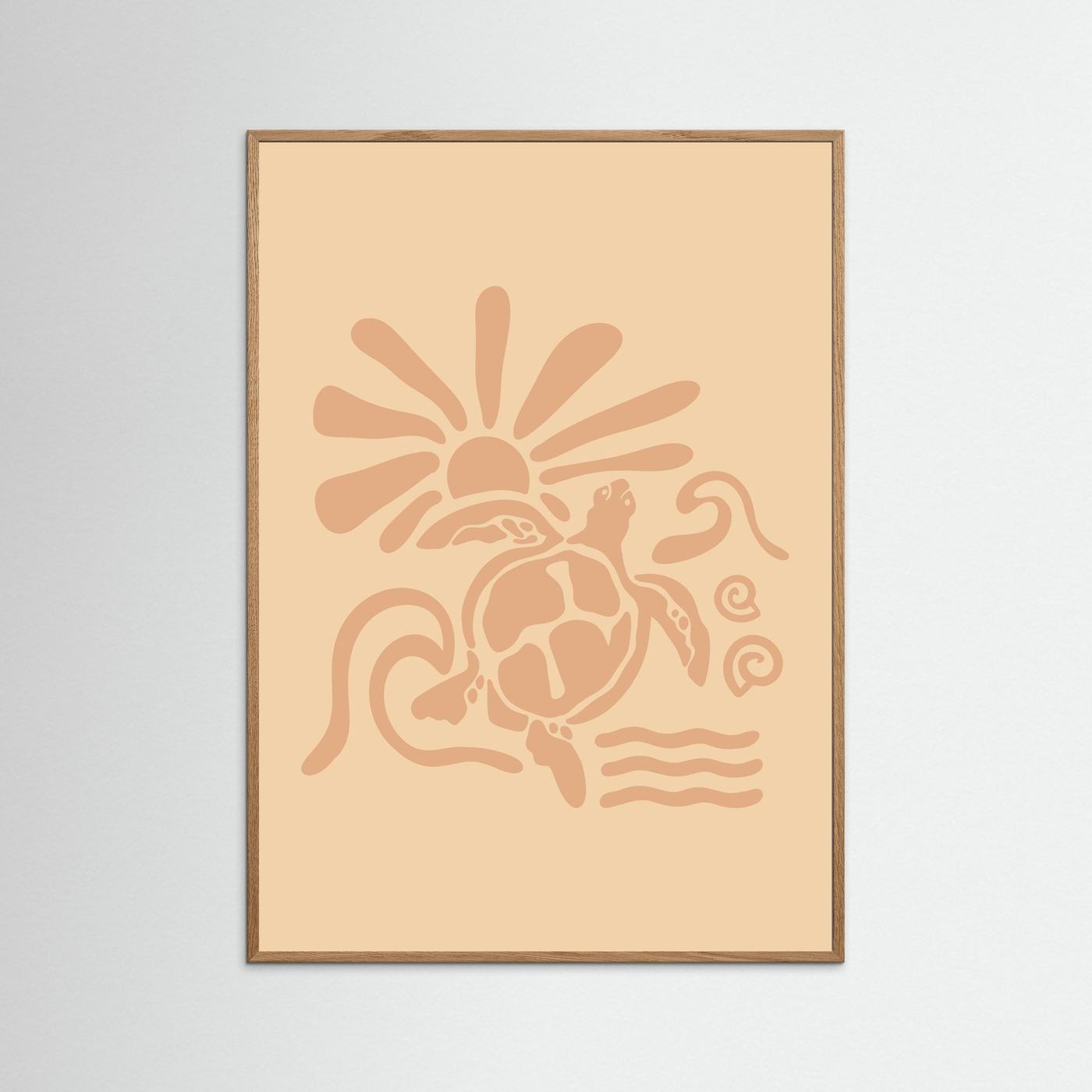 Surf Turtle Sun Poster