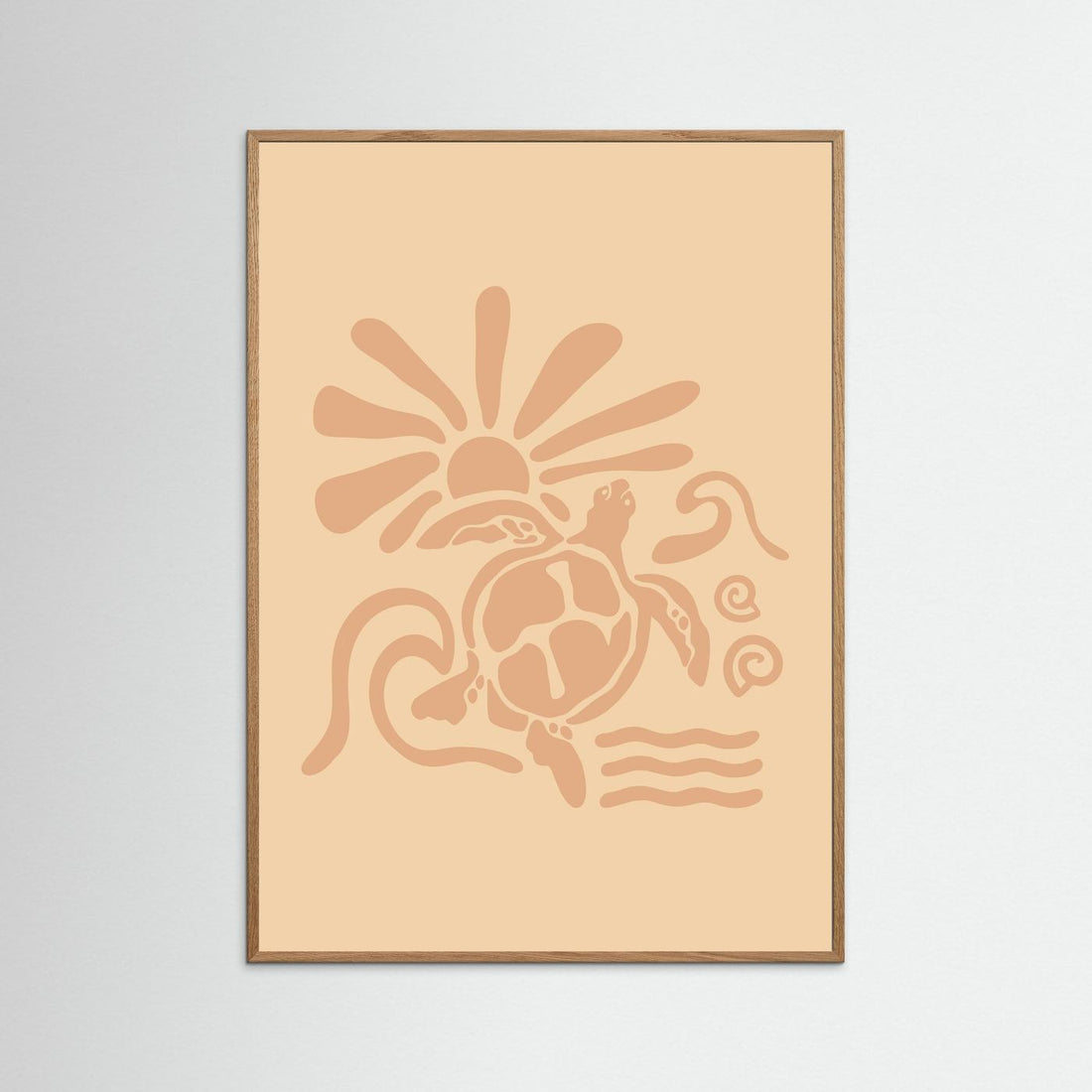 Surf Turtle Sun Poster