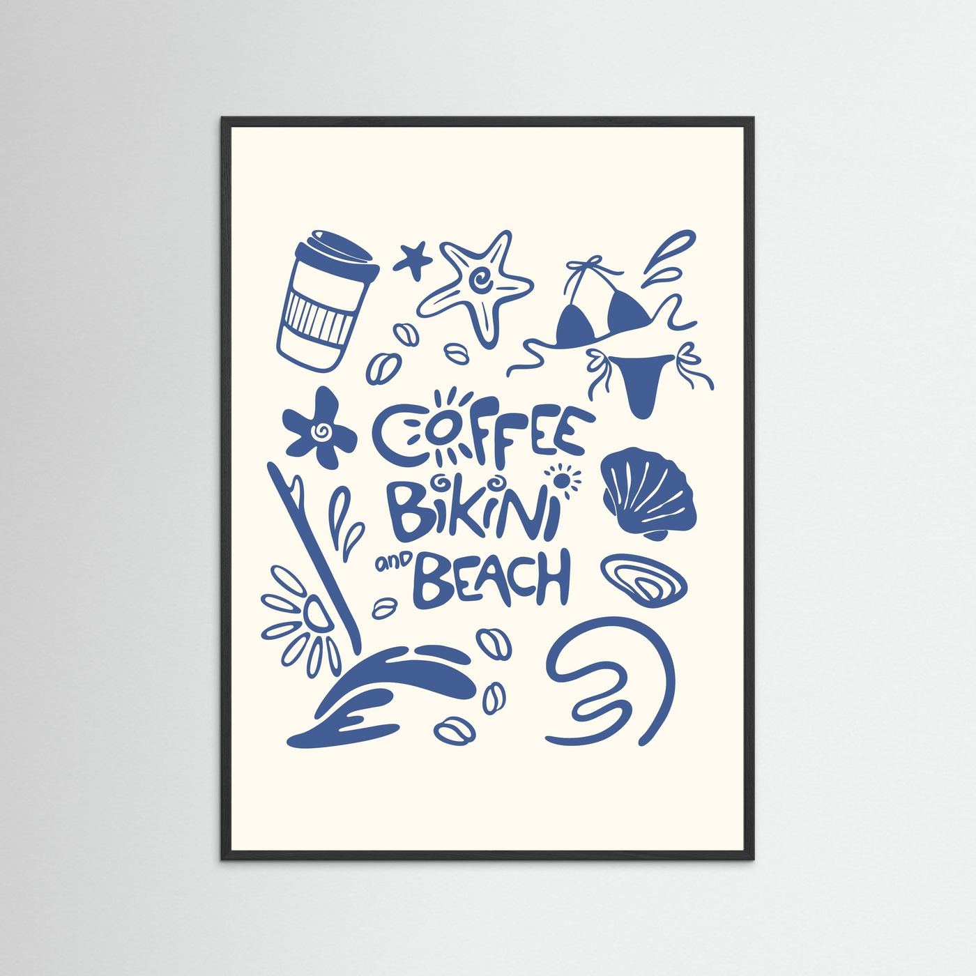 Coffee Bikini Beach Poster