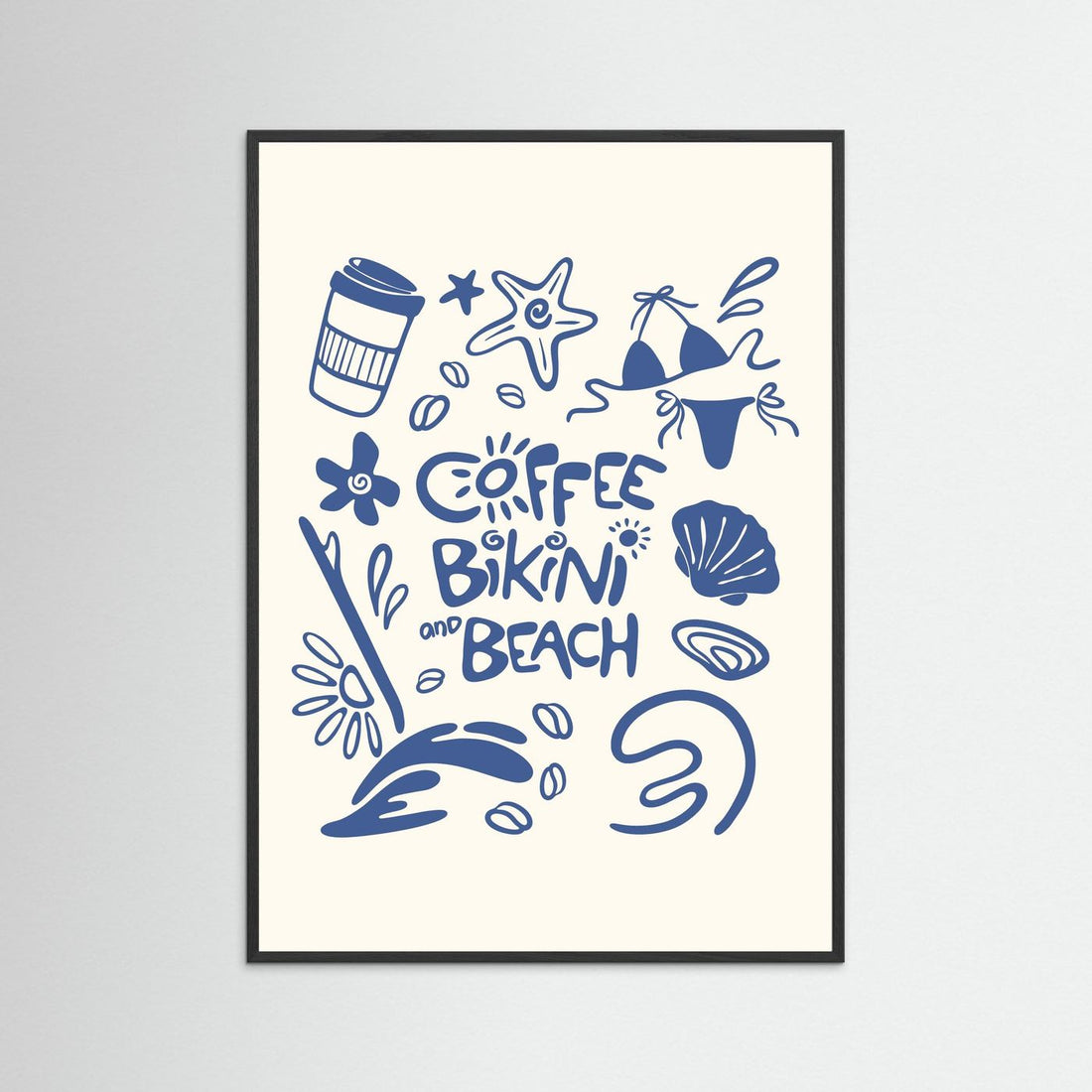Coffee Bikini Beach Poster