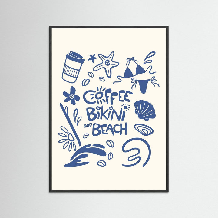 Coffee Bikini Beach Poster