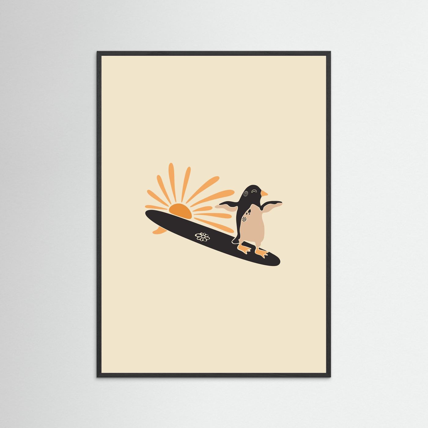 Surf and Sun Pinguin Poster
