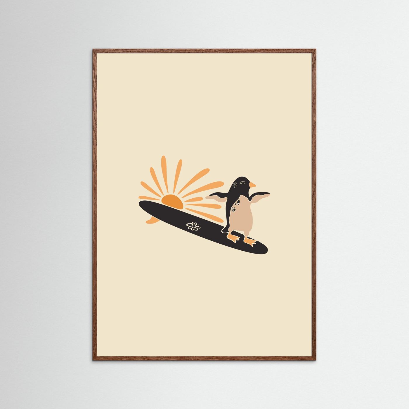 Surf and Sun Pinguin Poster