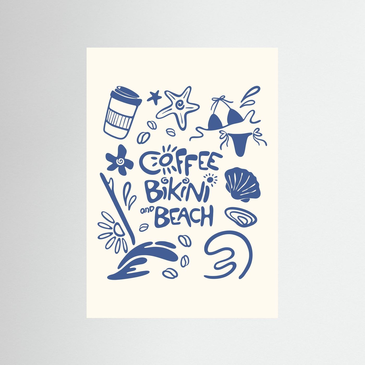 Coffee Bikini Beach Poster
