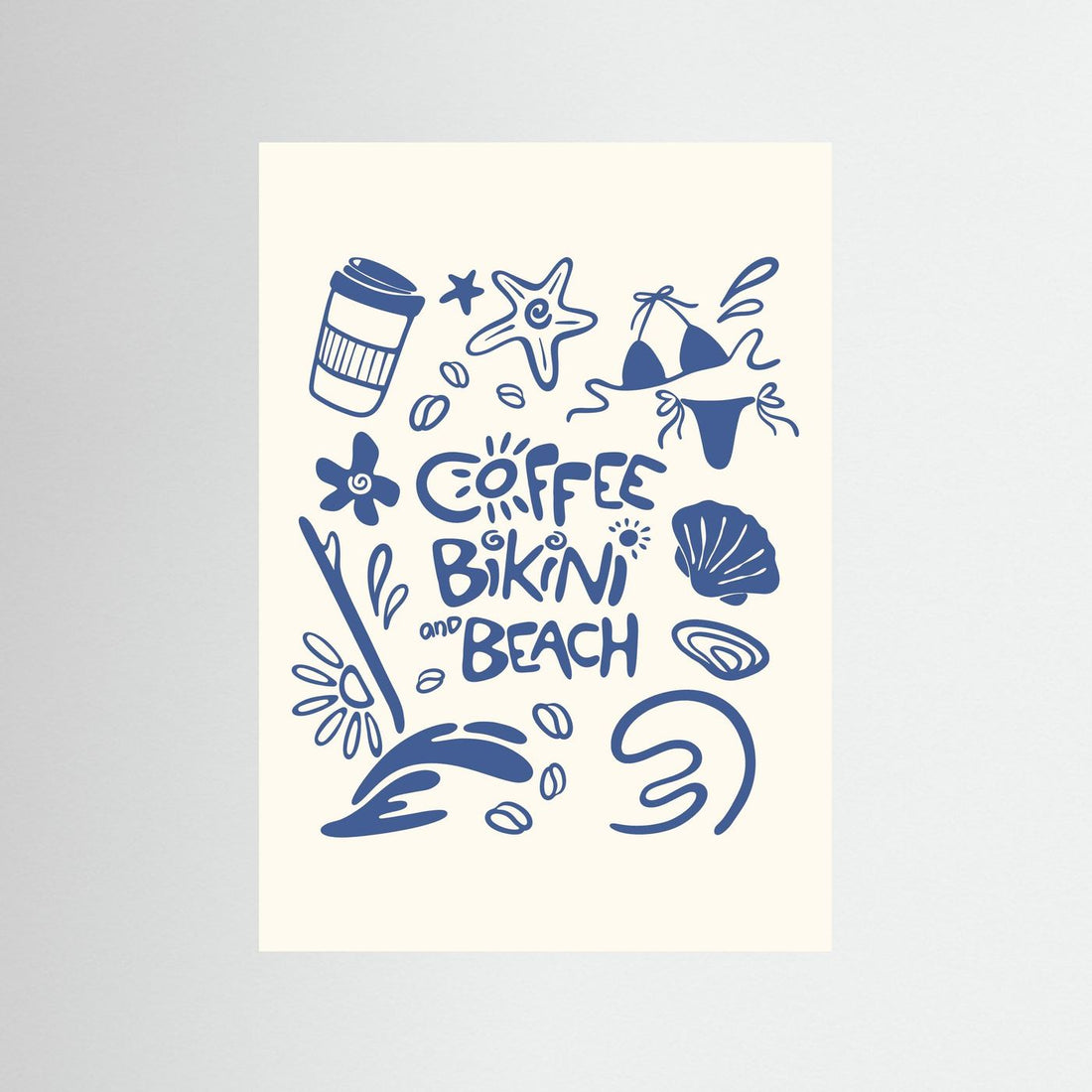 Coffee Bikini Beach Poster