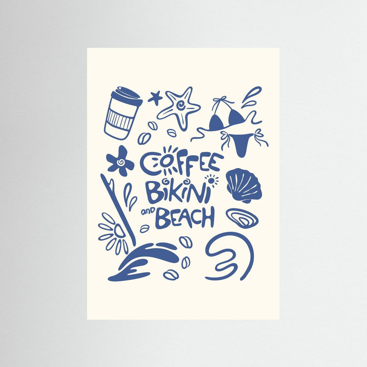 Coffee Bikini Beach Poster