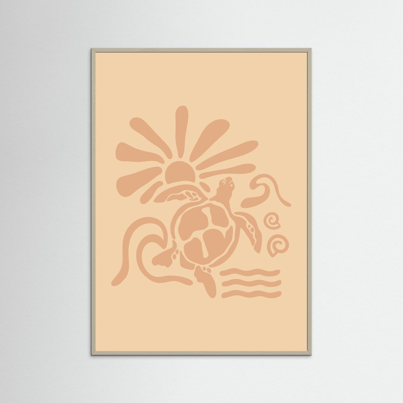 Surf Turtle Sun Poster