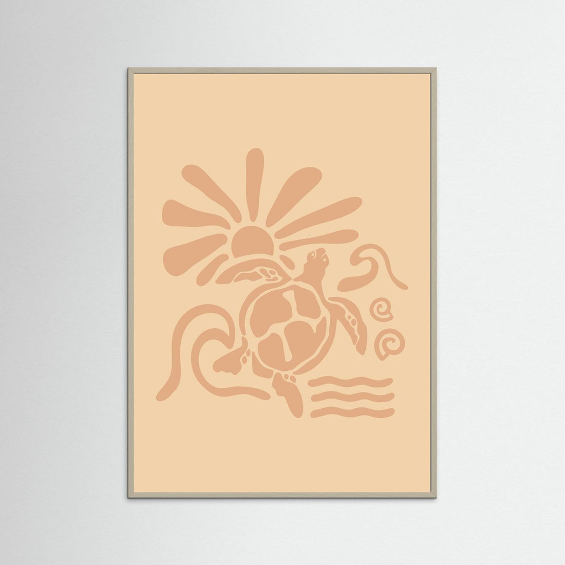 Surf Turtle Sun Poster