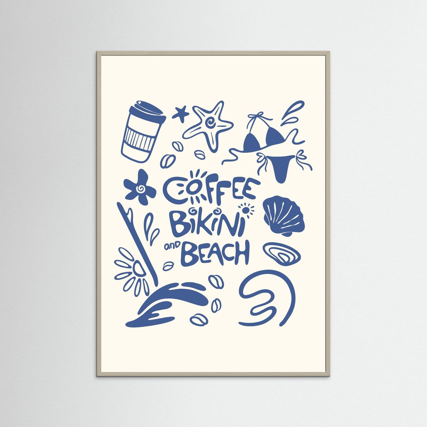 Coffee Bikini Beach Poster