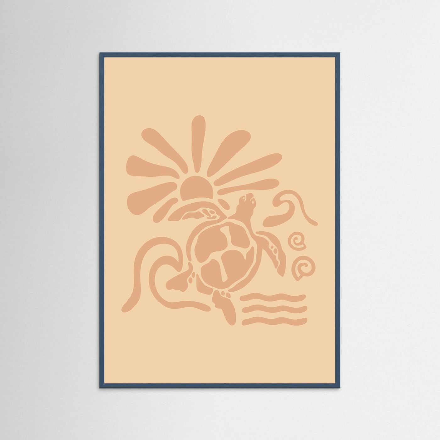 Surf Turtle Sun Poster