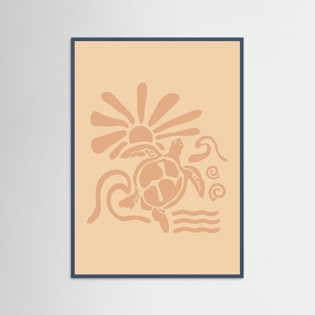 Surf Turtle Sun Poster