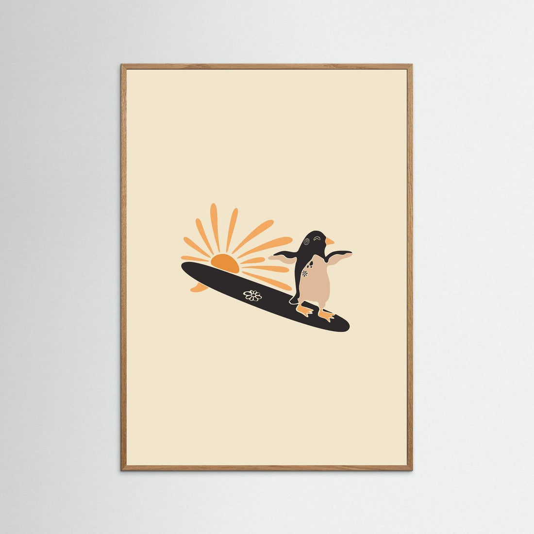 Surf and Sun Pinguin Poster