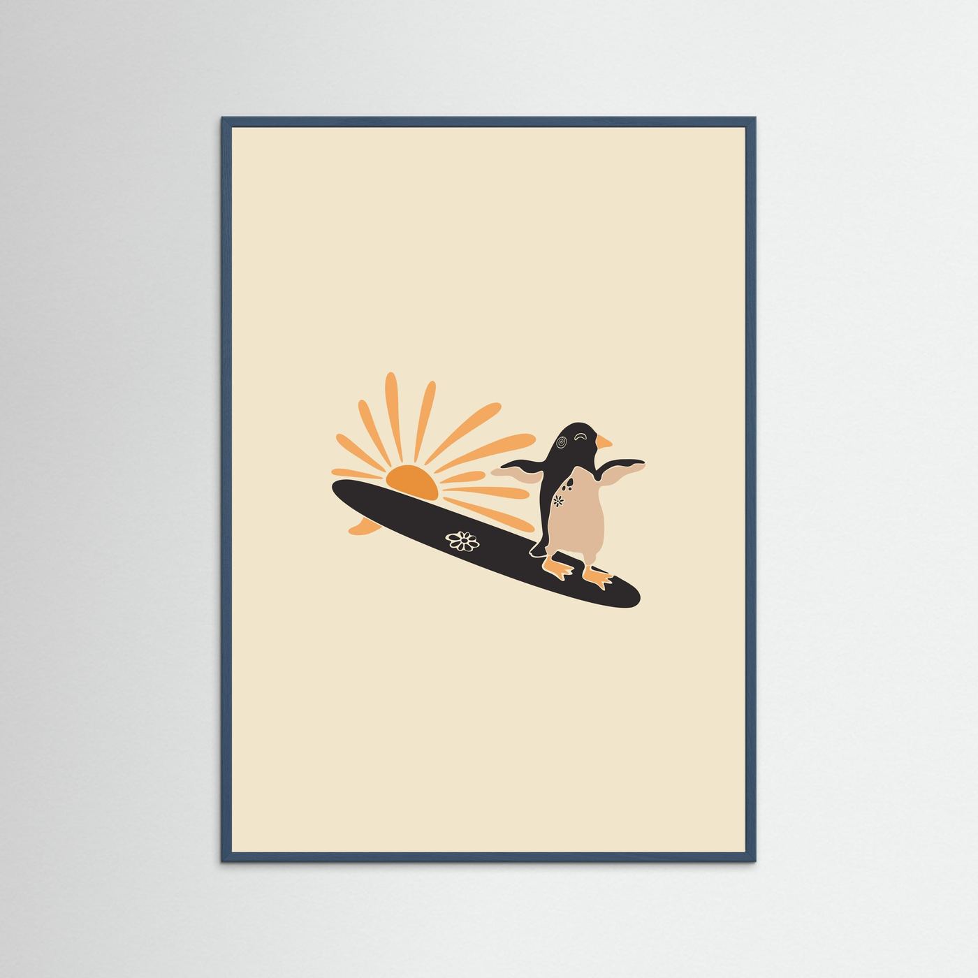 Surf and Sun Pinguin Poster