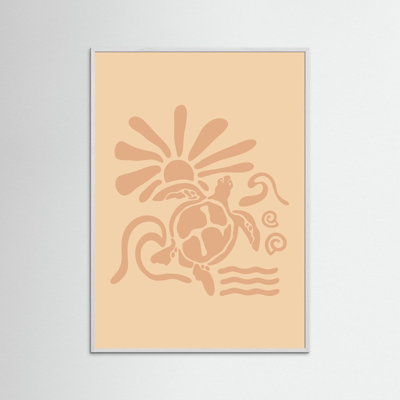 Surf Turtle Sun Poster