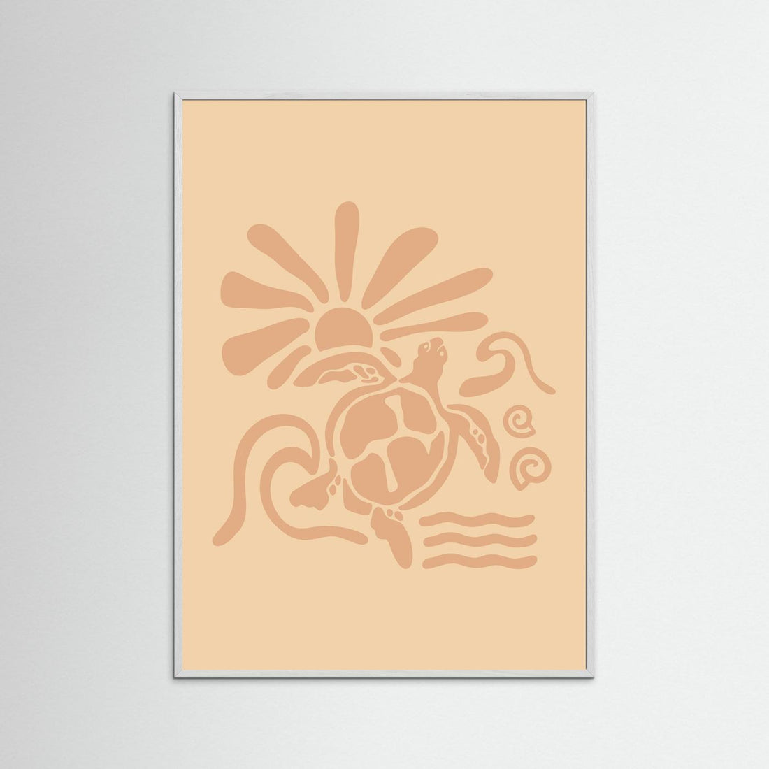Surf Turtle Sun Poster