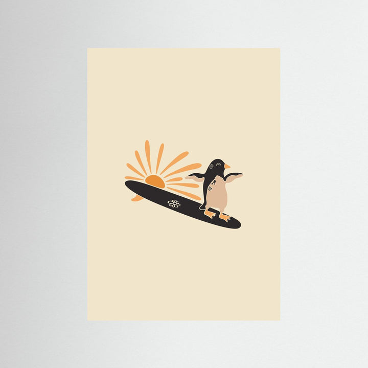 Surf and Sun Pinguin Poster