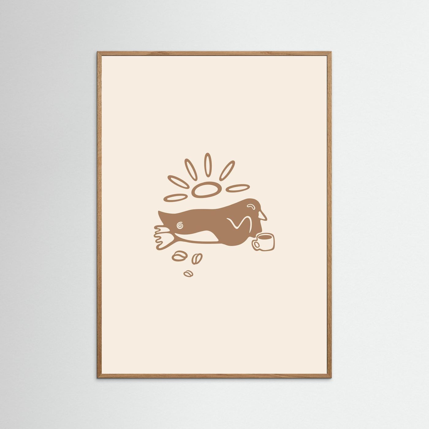 Relaxed Coffee Pinguin Poster