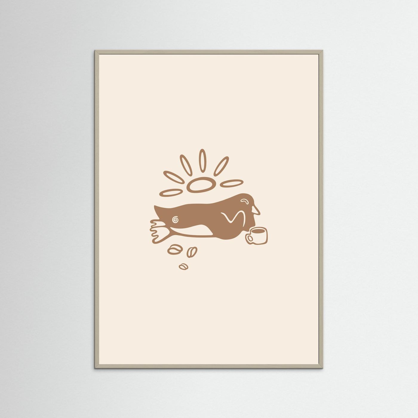 Relaxed Coffee Pinguin Poster