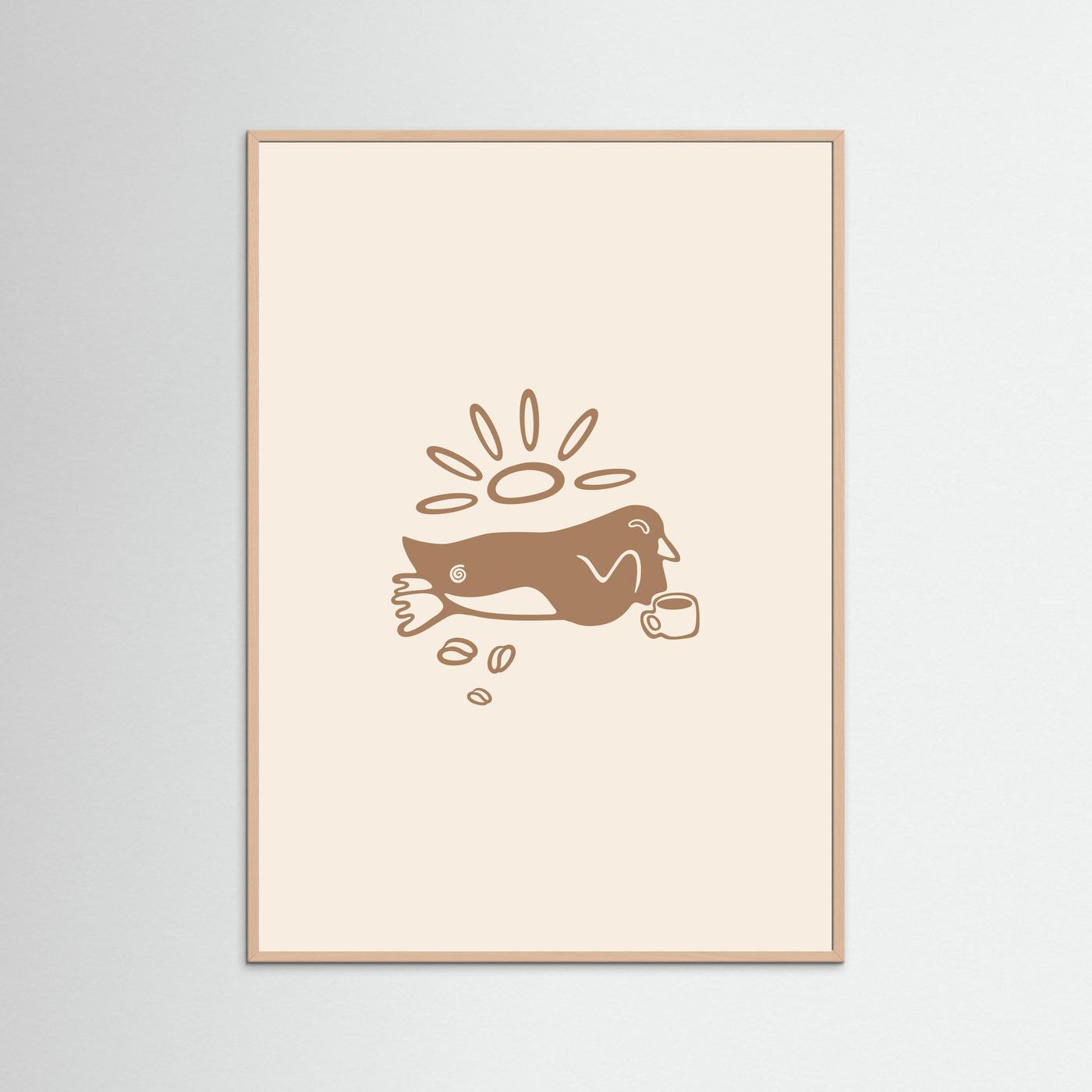 Relaxed Coffee Pinguin Poster