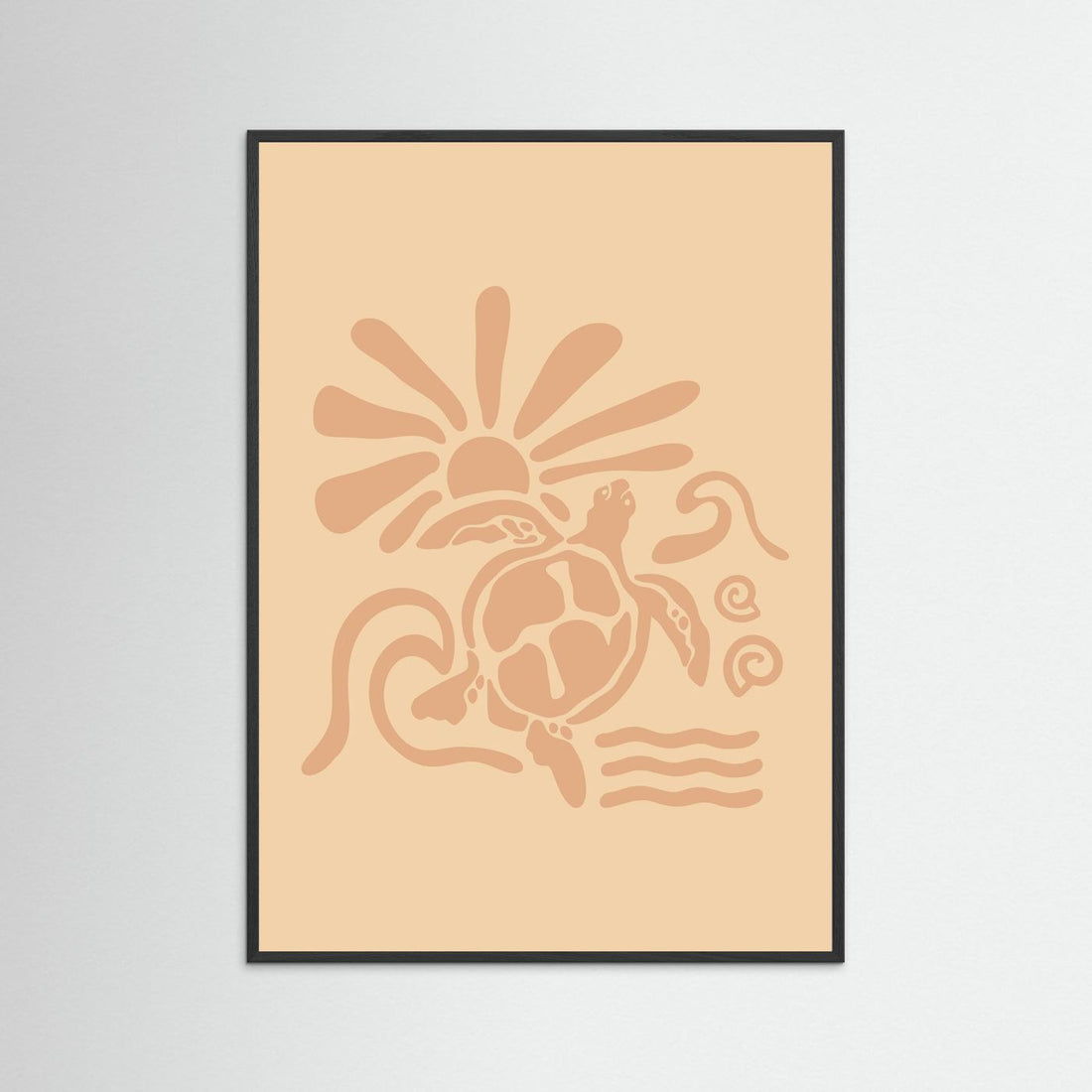 Surf Turtle Sun Poster