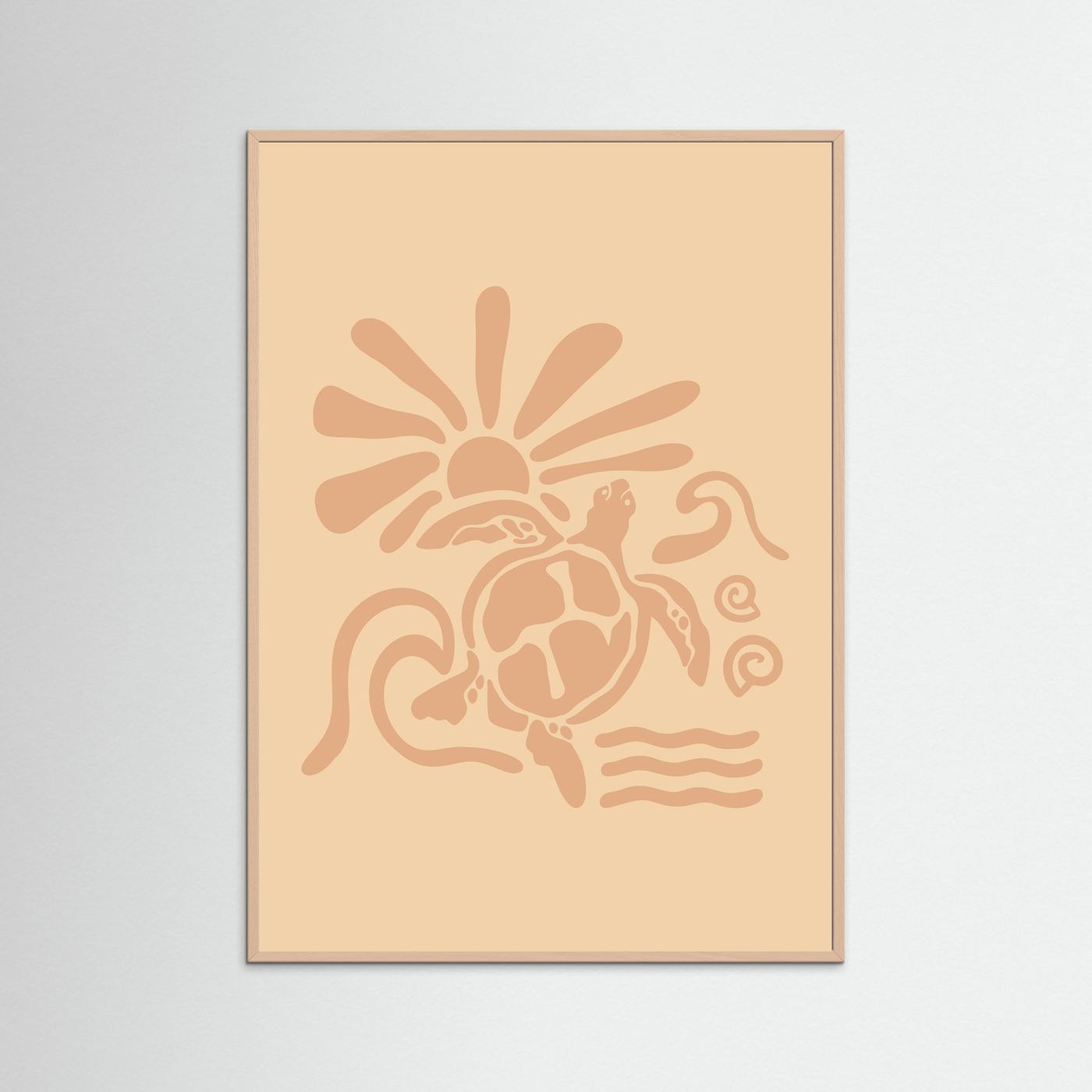 Surf Turtle Sun Poster