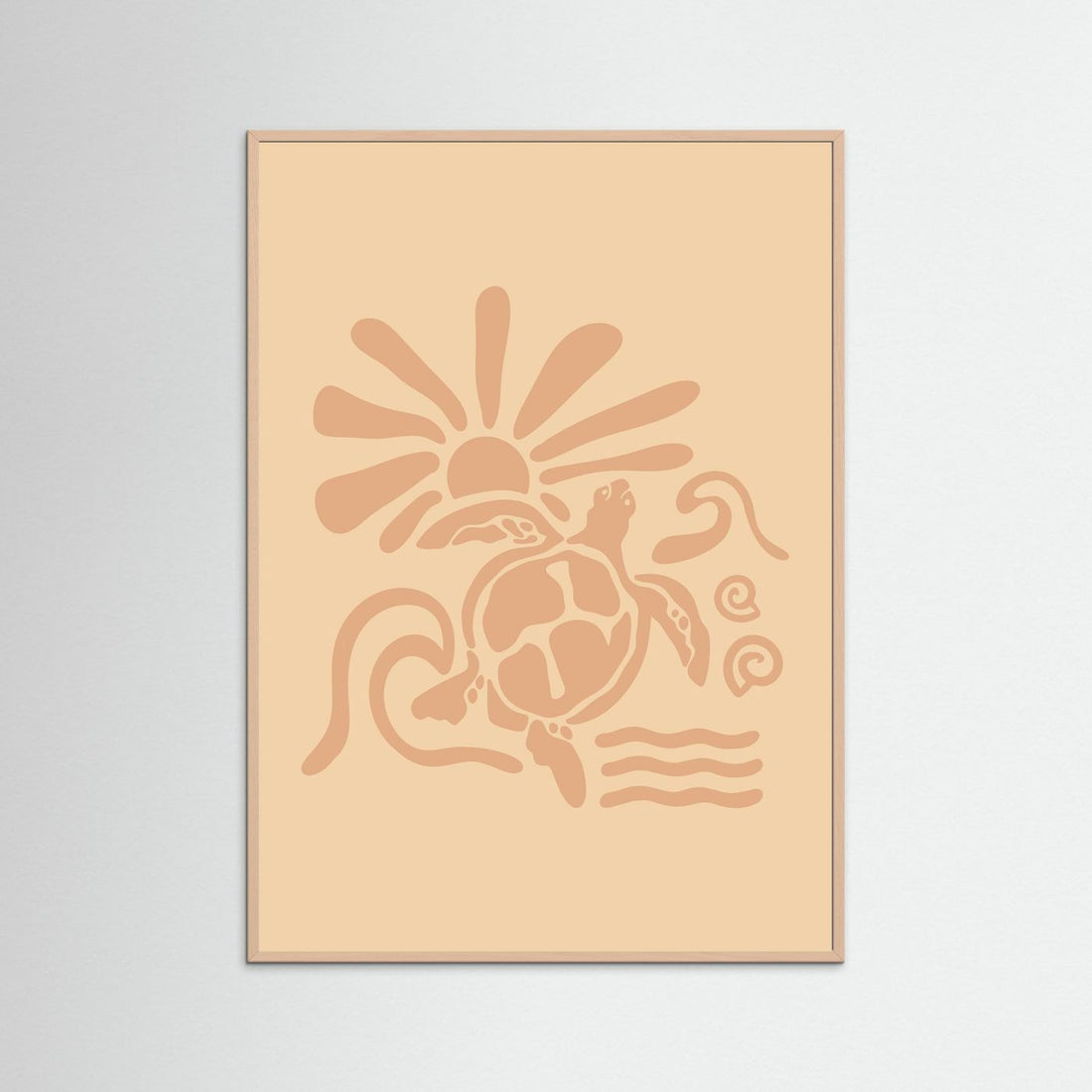 Surf Turtle Sun Poster