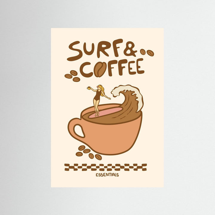 Surf and Coffee Poster