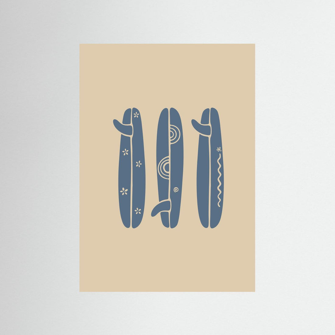 Boho Surfboard Poster