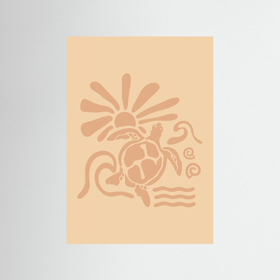 Surf Turtle Sun Poster