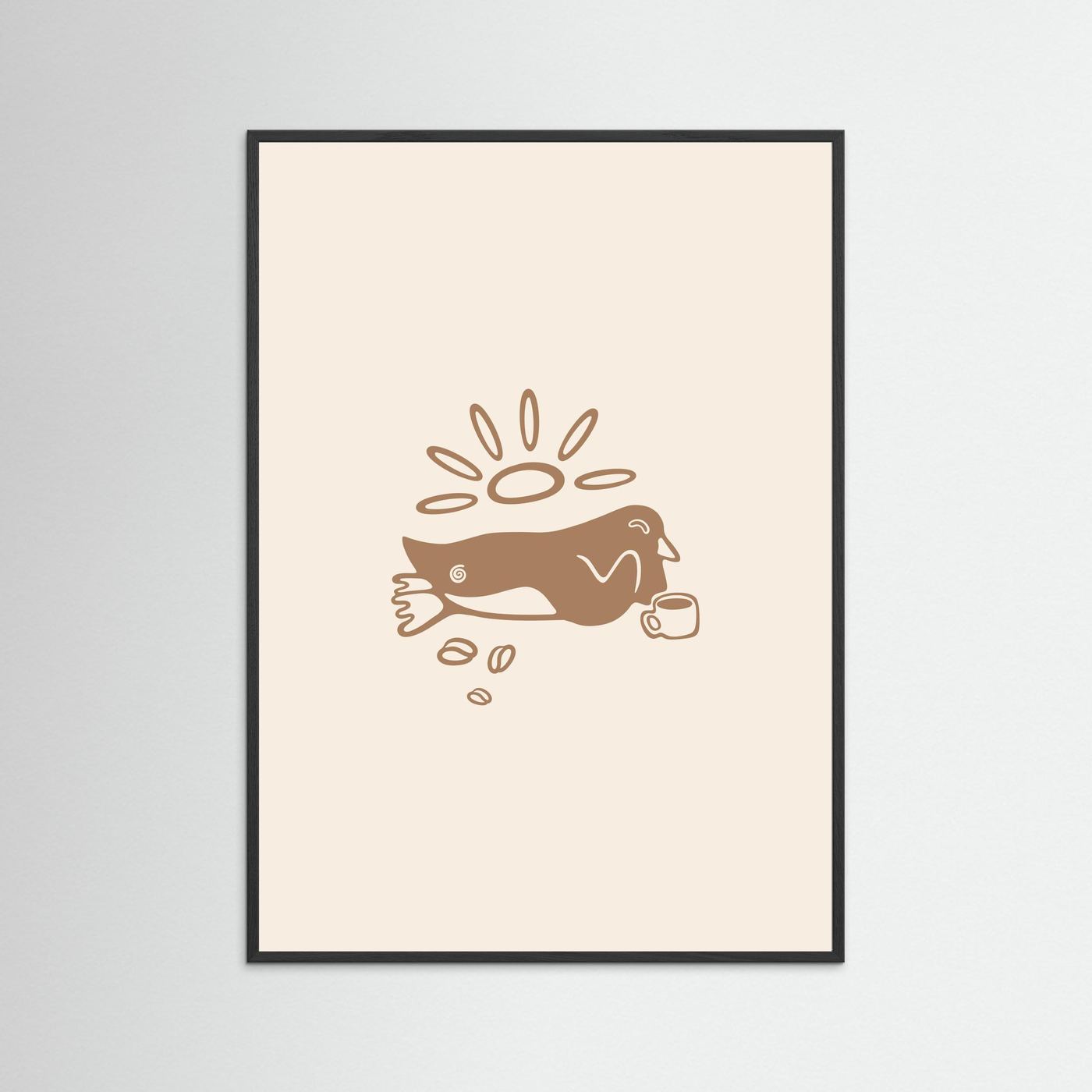 Relaxed Coffee Pinguin Poster