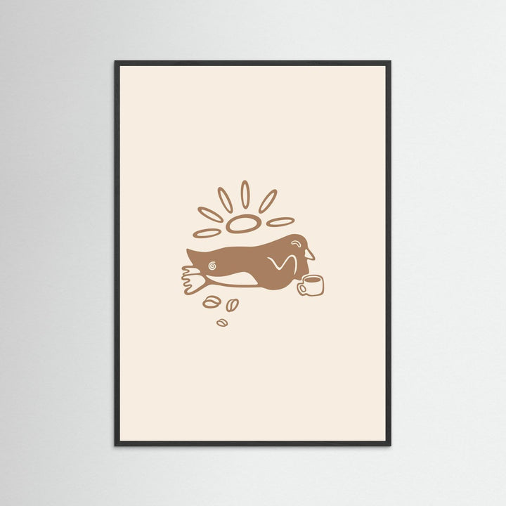 Relaxed Coffee Pinguin Poster