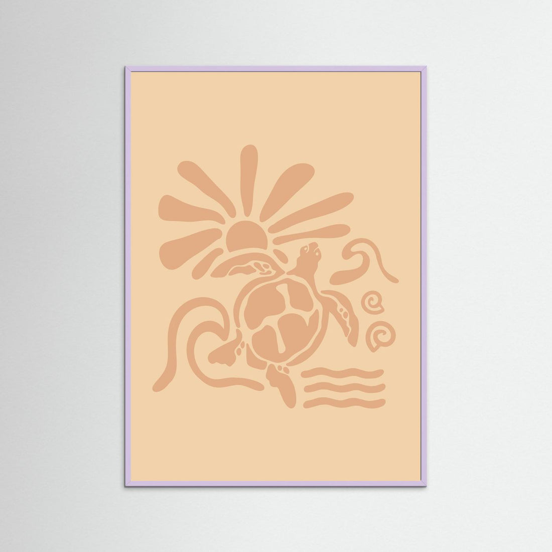 Surf Turtle Sun Poster